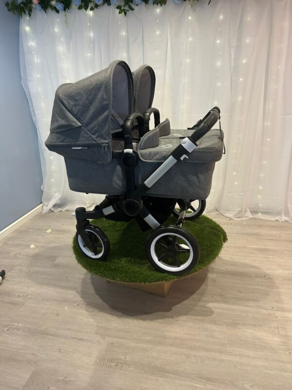 Bugaboo Donkey 3 Twin- silver frame - grey fabric - Image 5
