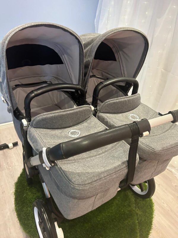 Bugaboo Donkey 3 Twin- silver frame - grey fabric - Image 2