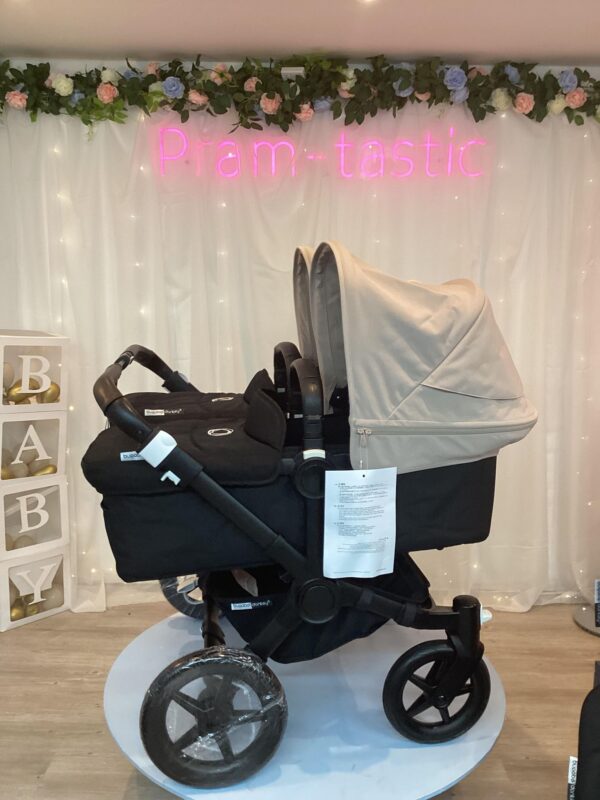 Bugaboo Donkey 3 - Twin - Black Frame Black Fabric - Upgraded donkey 5 Desert Taupe hoods - Image 10